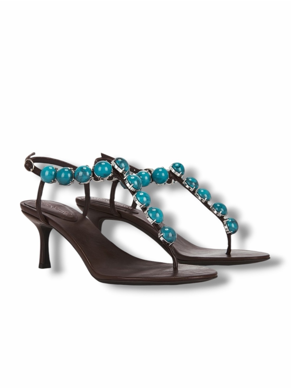Jeffrey Campbell Gemstone Sandal in Brown Turquoise Size 7.5 NWT